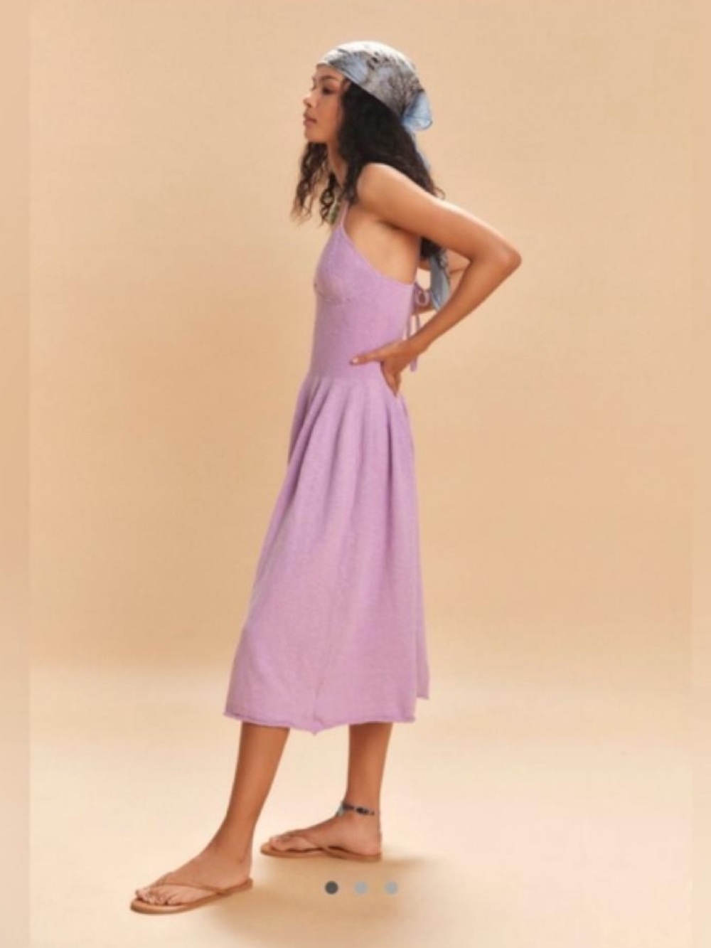 Free People Tula Lilac Scoop-Back Midi Sweater Dress